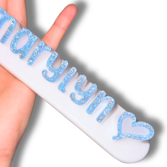 💙 Custom 3D Printed Nameplate – Sky Blue Heart Edition #29