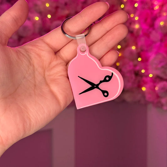 π Heart Scissors Keychain for Hairstylists & Beauty Pros | Free EU Shippin