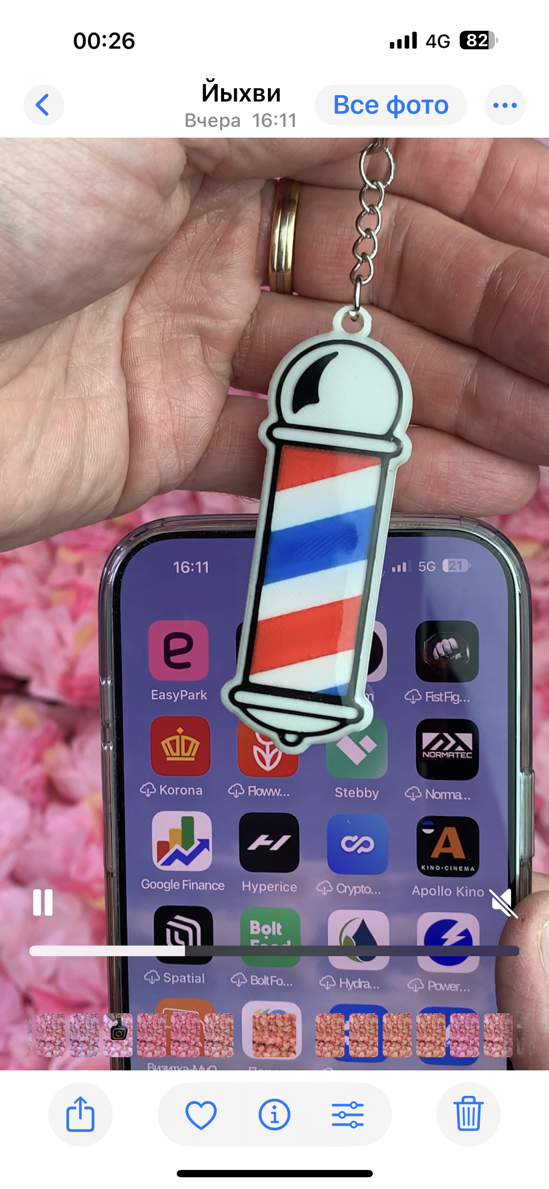 NFC Barber Pole keychain Free EU Delivery