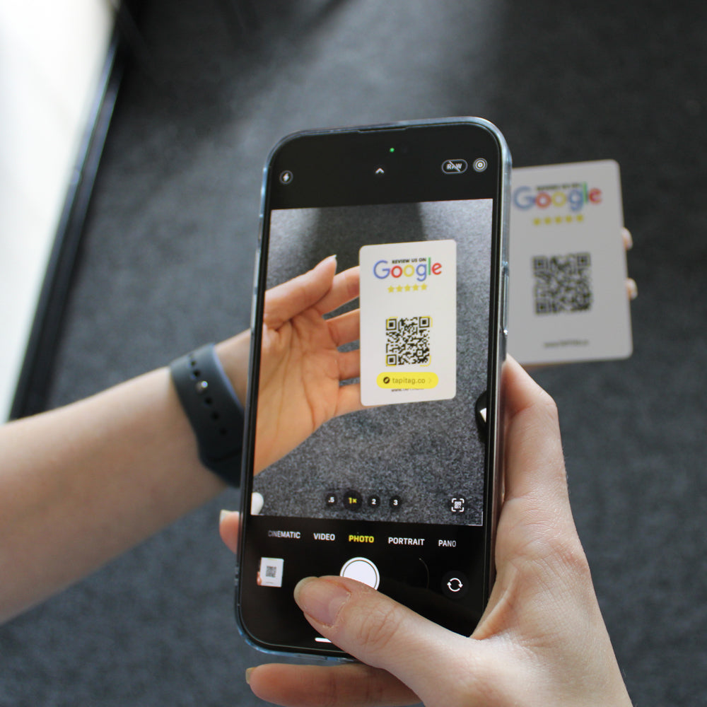 E-commerce Shipping Box Google Review Sticker Transparent Green | QR Code | 100 X 50mm stickers