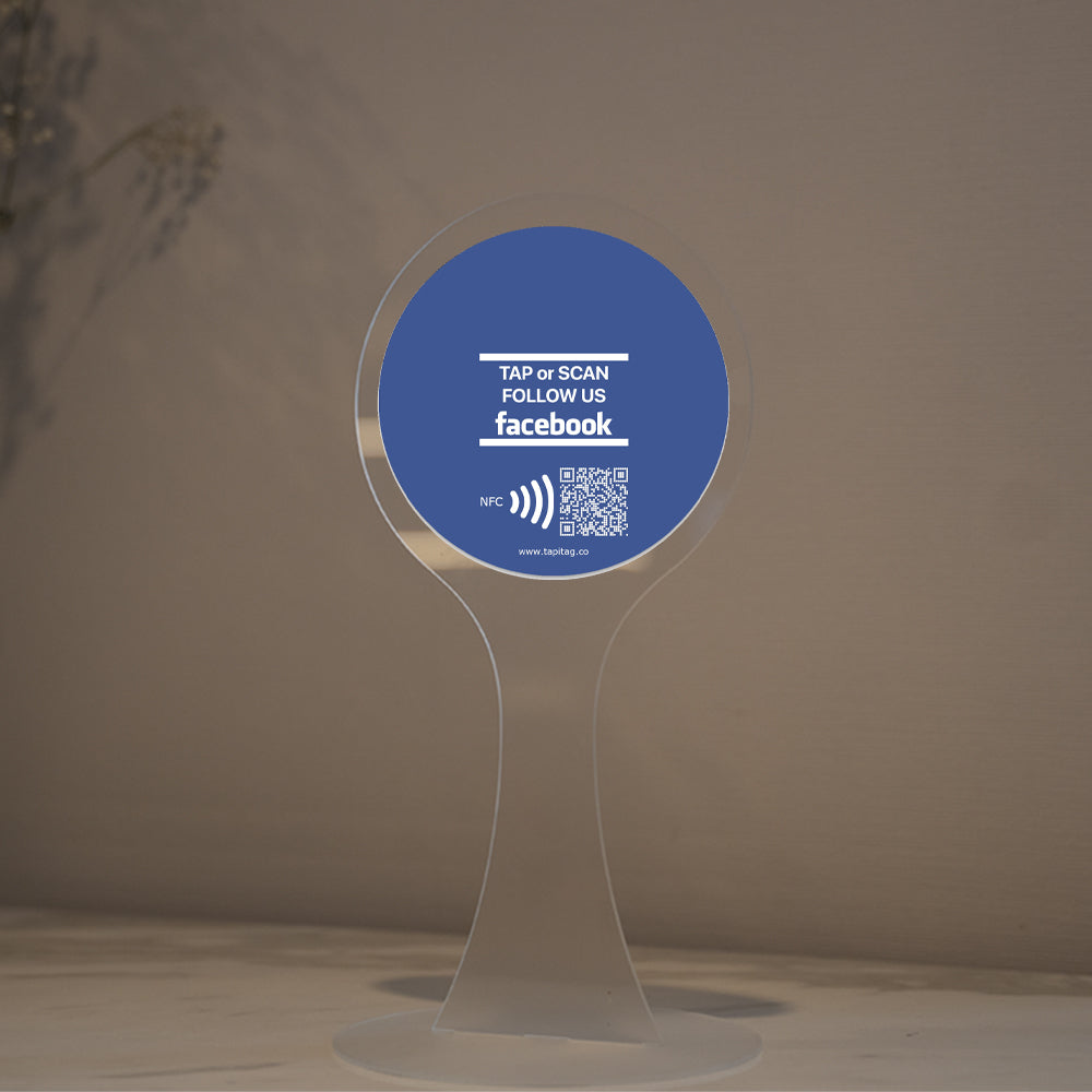 Acrylic Display Table Talker| Facebook Review NFC Tag