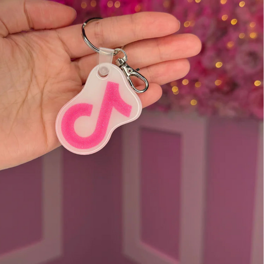 🎵 TikTok NFC Keychain – Pink Glitter Edition | Free EU Shipping