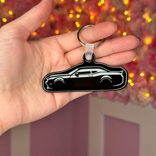 🏎️ Black Muscle Car NFC Keychain – Free EU Shipping