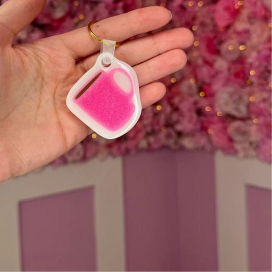 ☕ Pink Coffee Cup Keychain – Cozy Vibes On the Go | Free EU Shipping