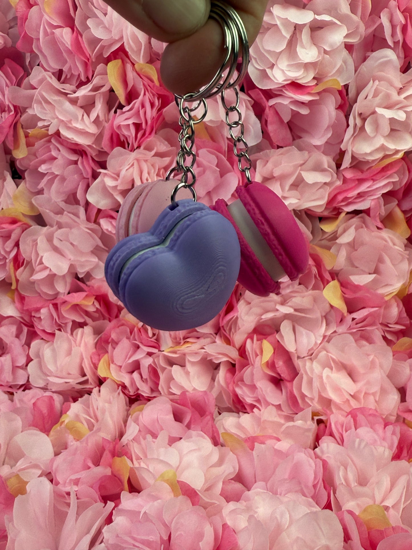 NFC Clicky heart macaron keychain