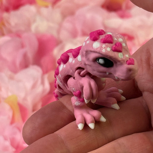 🦎 Pink Heart Gecko Keychain – 3D Printed with PLA