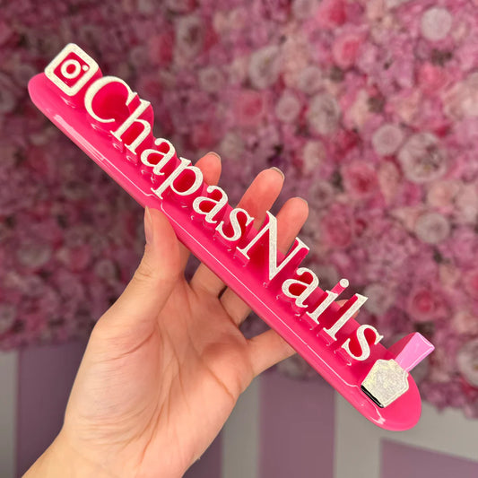 💅 Custom Name Sign – Glitter White &amp; Polish Bottle Edition