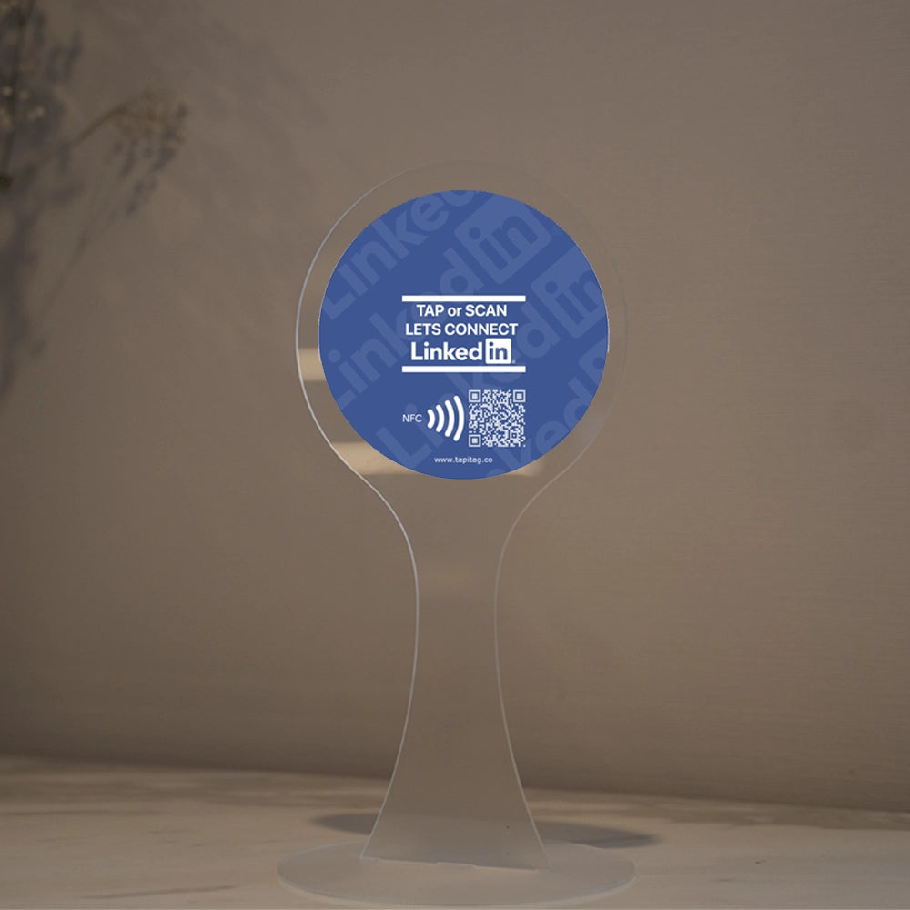 Acrylic Display Table Talker | LinkedIn NFC Tag