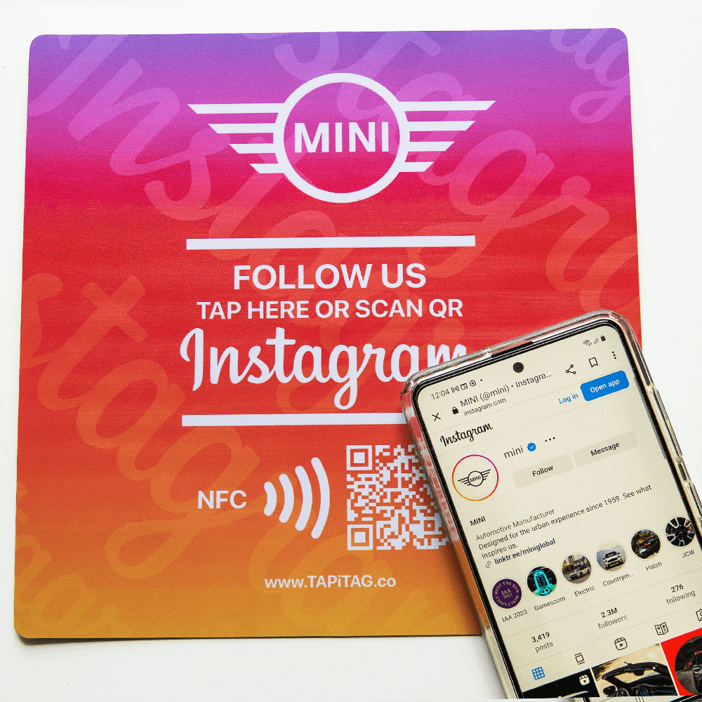 Instagram Square NFC TAG 200mm | Increase your followers