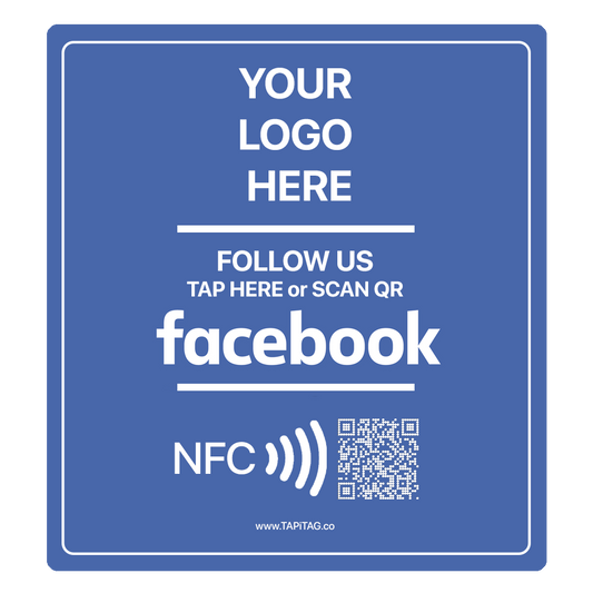 Facebook Square NFC TAG 200mm | Increase your followers