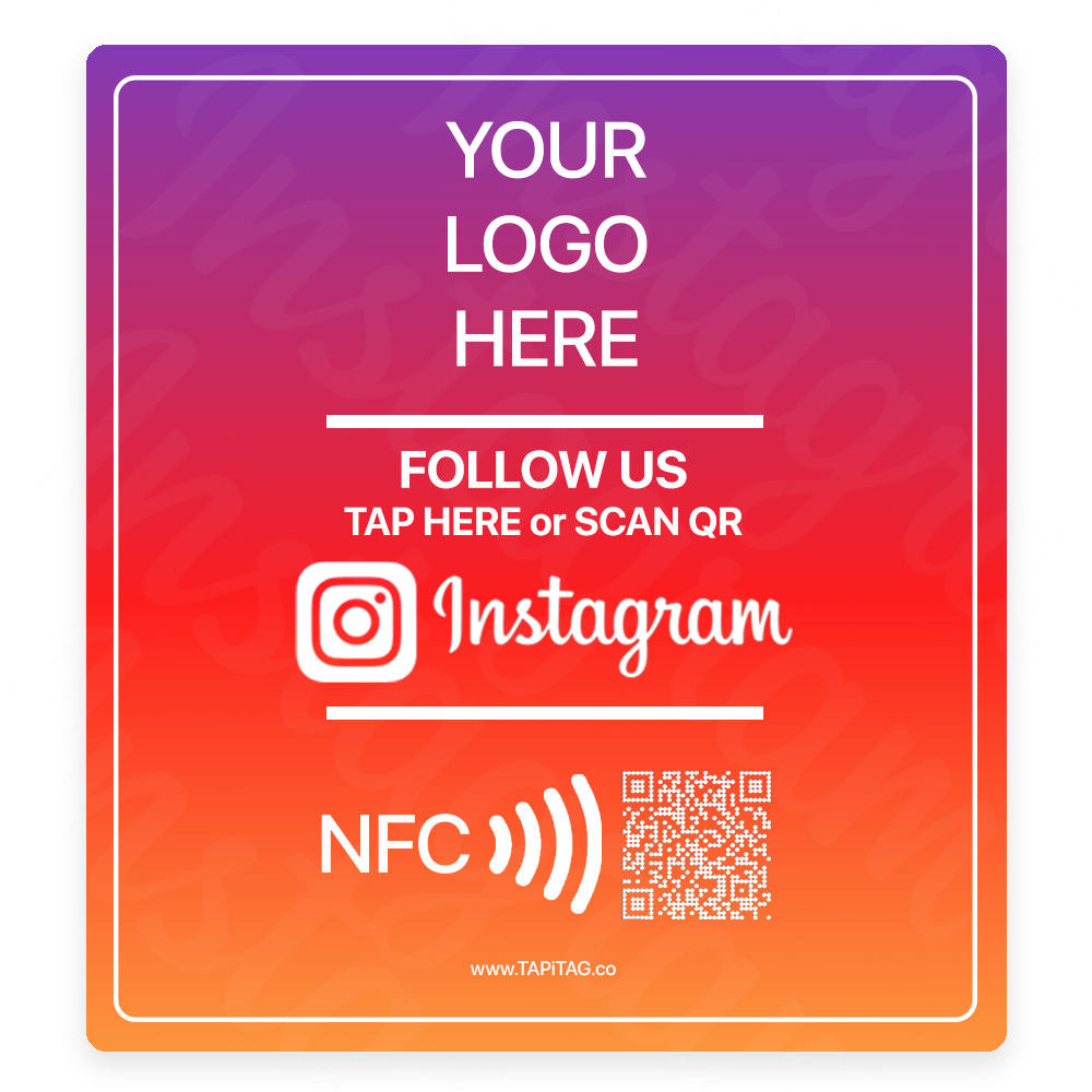 Instagram Square NFC TAG 200mm | Increase your followers